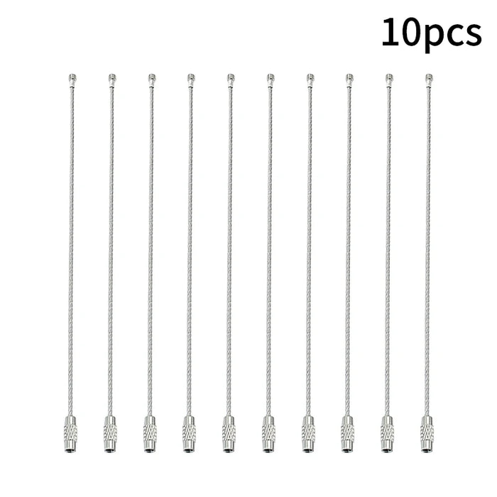 5-20pc Llavero de alambre Cuerda Mosquetón Equipo de camping Cable de acero inoxidable Bucle Tornillo Anillo de bloqueo Llavero Hebilla캠핑용품 땡처리