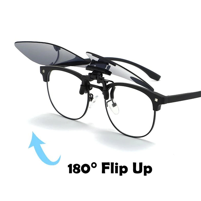 VIVIBEE Non Polarized Flip Up Clip On Sunglasses for Car Driving Dark Anti Glare Lens Shades See Digital Screen Sun Glasses
