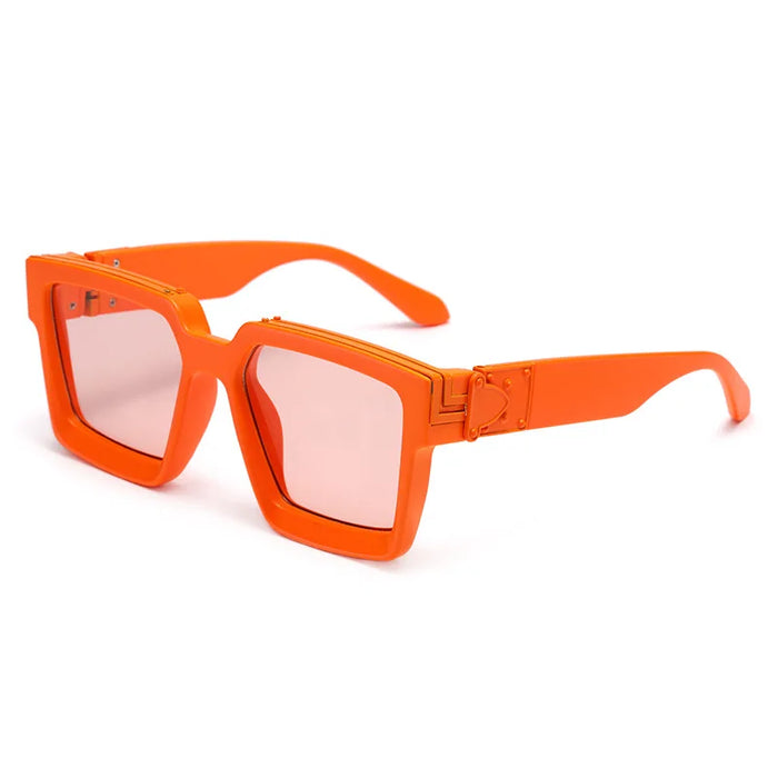 Bungee Large Square Sunglasses for Men Women Vintage Trendy Casual Street Style Shades