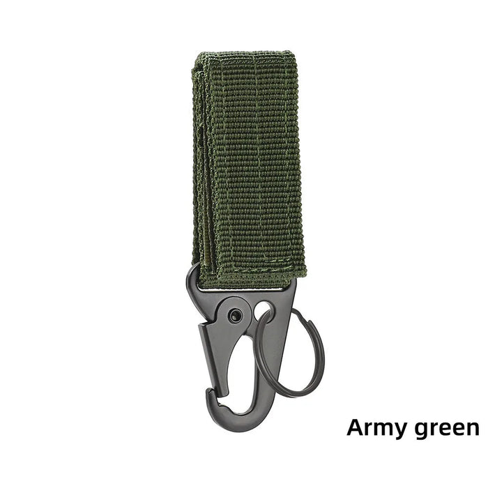 Mousqueton haute résistance en nylon, crochet porte-clés, boucle de sangle militaire, système de suspension de boucle de ceinture, accessoires métalliques pour le camping
