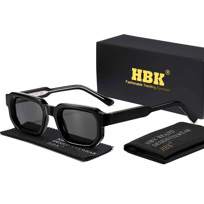HBK New Fashion Small Frame Men Sunglasses Polygon Cupronickel Core Insert Leg Sun Glasses Outdoor Party Vacation Travel