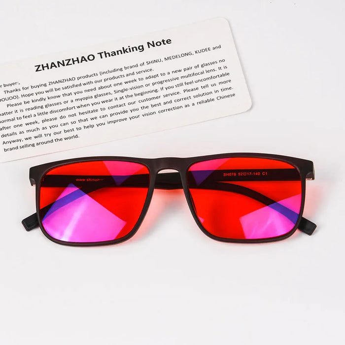 SHINU Gafas de bloqueo de luz azul para un buen sueño, lentes rojas para hombres, luz antigreen, elimina la fatiga ocular, gafas Bluelight 078RD