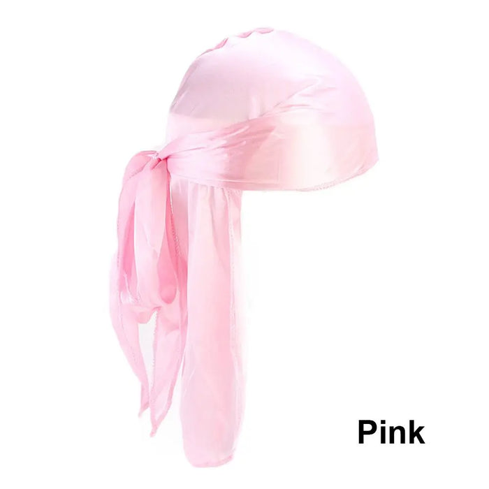Adjustable Men Women Chemo Cap Pre-Tied Headwrap Bandana Silk Durag Pirate Hat Turban Hijab