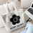 Fashion M-Mary Quant Storage Bags 2-Piece Canvas Tote Bag Set with Zipper Pouch Large Capacity Shopping Travel Bag