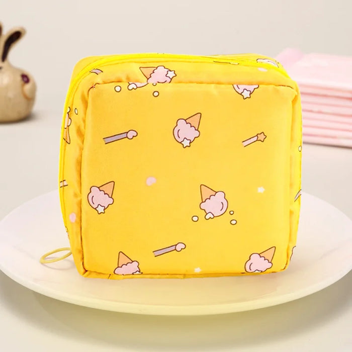 Bolsa de almacenamiento para toallas sanitarias Zero Wallet, portátil, pequeña, sencilla, de dibujos animados, bonita, de gran capacidad, para algodón sanitario, portátil.