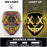 Máscara LED luminosa V de Vendetta, máscara facial completa anónima que brilla en la oscuridad para fiestas, raves, Halloween, cosplay y accesorios de disfraces.