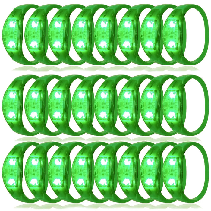 Pulseras LED que brillan de 10 a 300 piezas, pulsera luminosa que se ilumina con control de sonido para Nochevieja, conciertos con control de música
