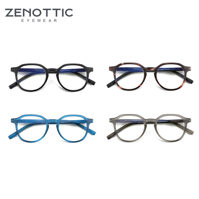 ZENOTTIC Gafas retro circulares anti luz azul Gafas de ordenador redondas con bloqueo de luz azul para unisex Moda 420007