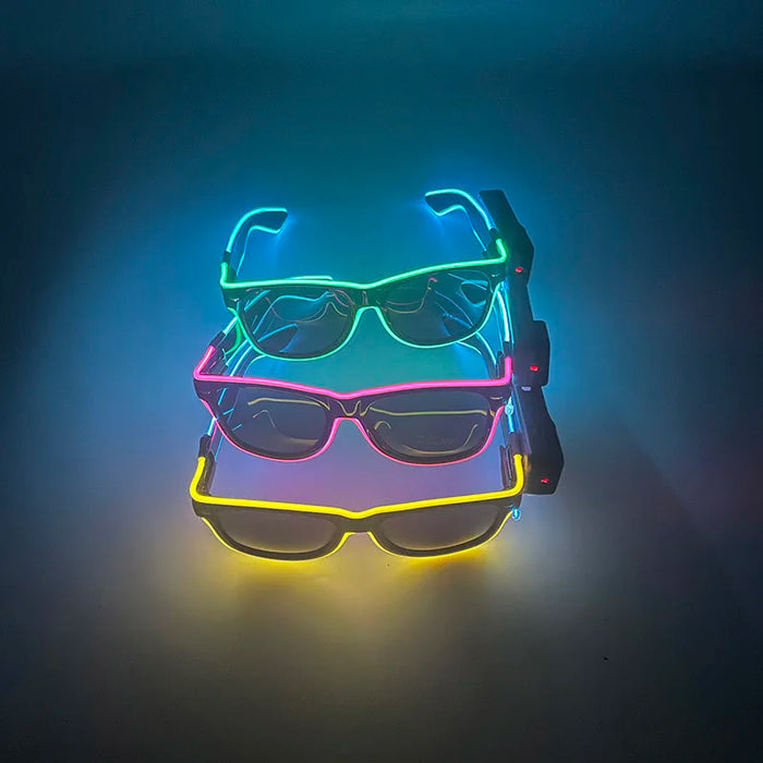 New Cool Wireless Glowing LED Light Up Glasses Luminous Neon Sunglasses For Wedding Rave Festival Party Disco Nightclub Gift