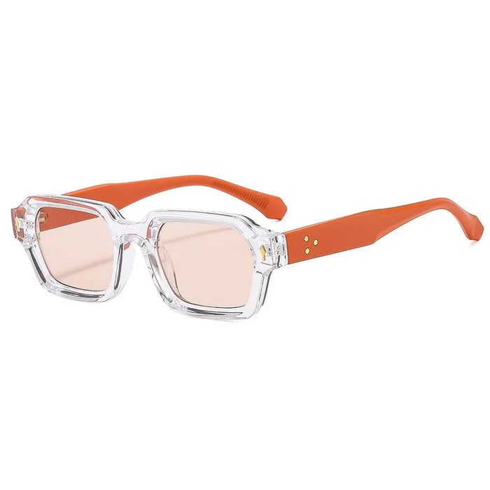 Retro Small Square Sunglasses Women Men Rivets Shades Fashion Eyewear Luxury Sun Glasses UV400 Brand Oculus Female Gafas