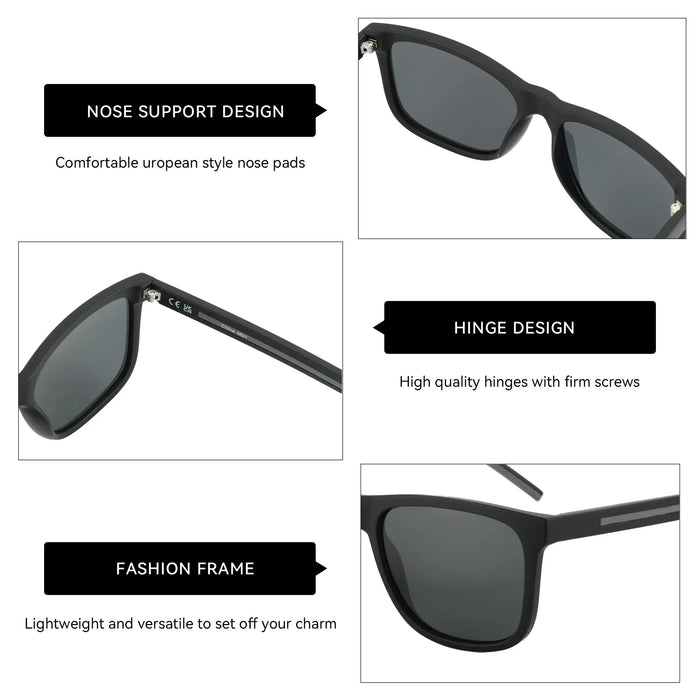 Gafas de sol polarizadas ZENOTTIC para hombre - Marco ligero TR90 Gafas de sol cuadradas para hombre Protección UV400