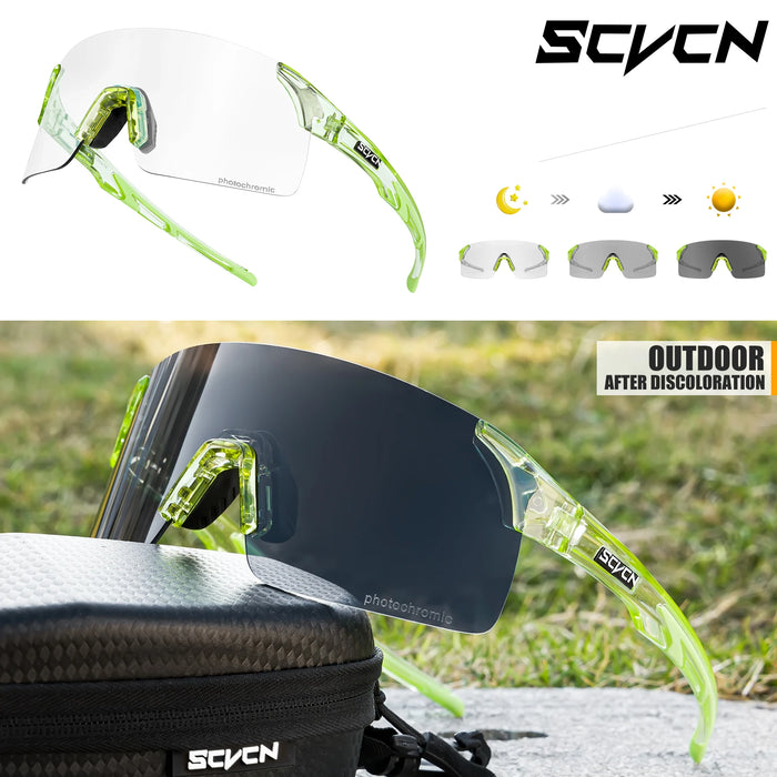 SCVCN New Photochromic Sunglasses Man MTB Climbing Glasses Outdoor Sports Bike Cycling Glasses Women Driving Bicycle Goggles