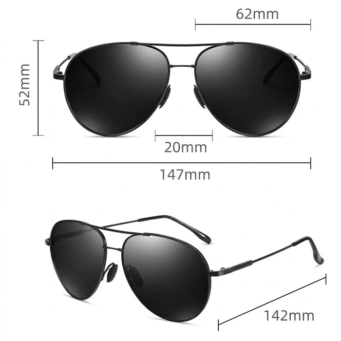 Memory Metal Pilot Sunglasses Men Polarized Flexible Titanium Temples Driving Sun Glasses Male Photochromic Chameleon Eyewear UV