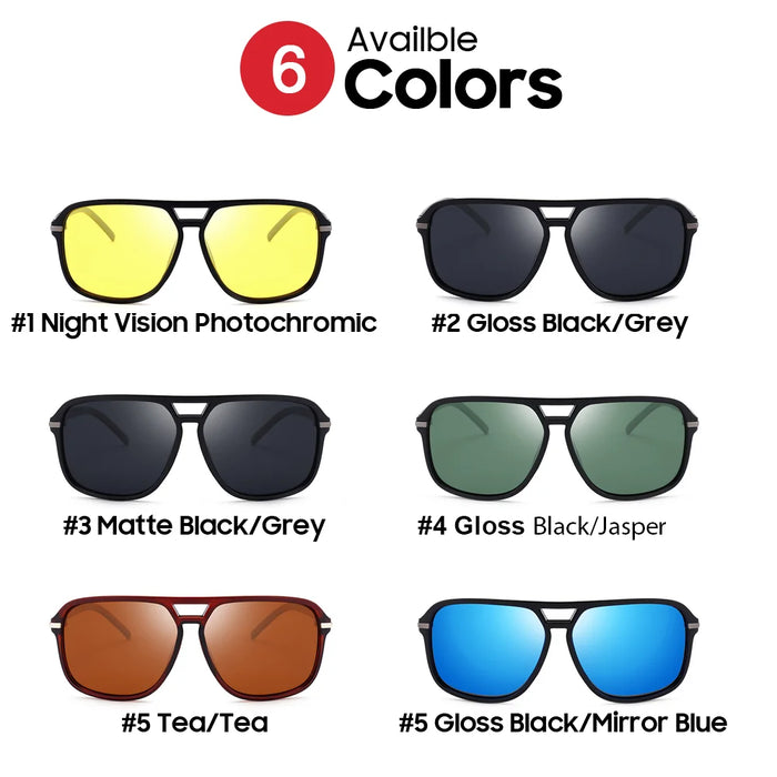 VIVIBEE Men Photochromic Night Vision Sunglasses Color Change Transition 2026 Yellow Big Sun Glasses Oversized Polarized Goggles