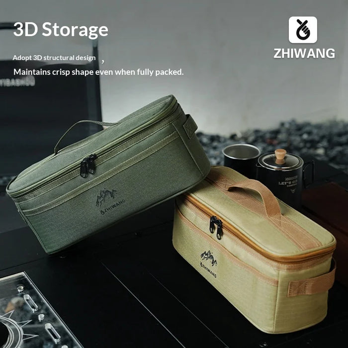 Camping Tableware Storage Bag Multi-Functional Portable Picnic Cookware Bowl Chopstick Organizer for Outdoor Trips