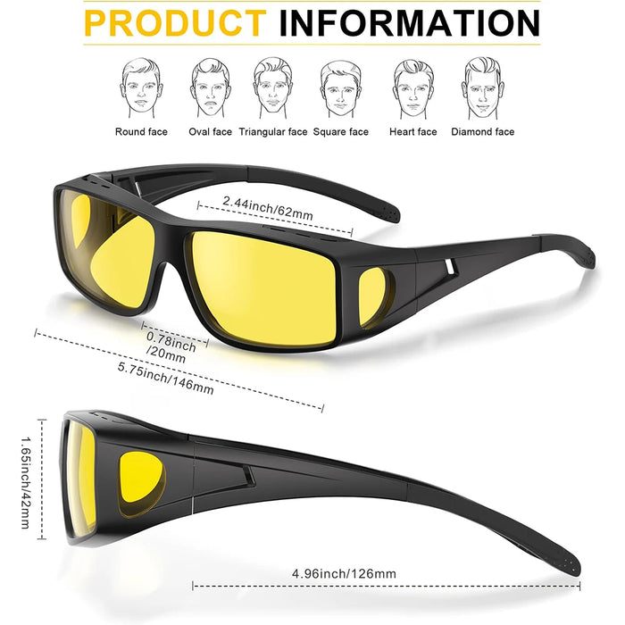 CRIXALIS Gafas de sol polarizadas de moda para hombre, visión nocturna para conducir de noche, para mujer y hombre, antirreflectantes, protección UV400