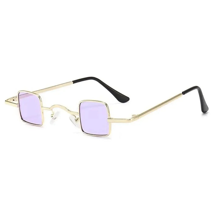 Fashion Small Square Sunglasses Ultra Light Metal Frame Hip Hop Punk Sun Glasses Candy Color Sunglasses Shades for Women Men
