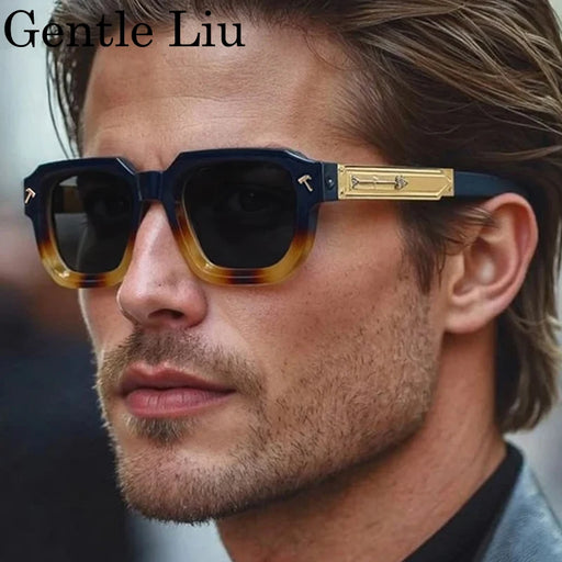Gafas de sol polarizadas cuadradas punk para hombre 2026, marca de lujo, clásicas, vintage, Steampunk, gafas de sol para conducir, retro