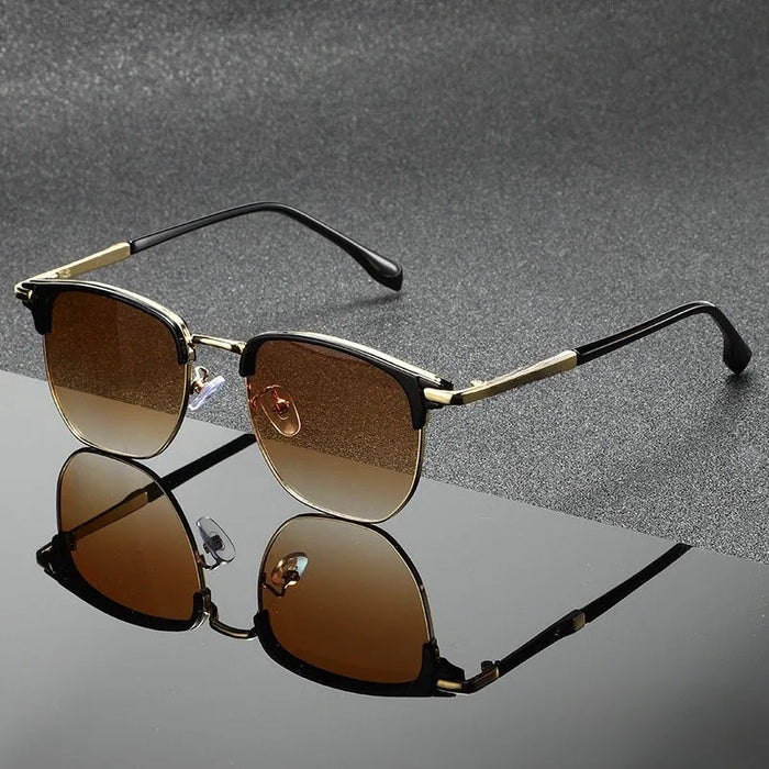 Lunettes de soleil carrées vintage en métal pour hommes et femmes, lunettes de protection UV400 tendance rétro unisexe