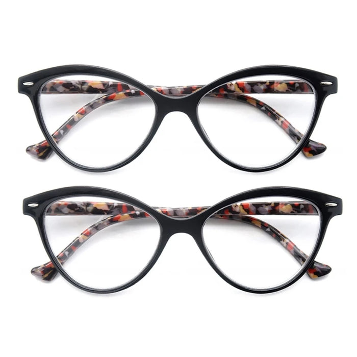 MODFANS Gafas de lectura de ojo de gato para mujer, con bisagra de resorte, ligeras, para presbicia, con dioptrías de +0.5 a +4.0