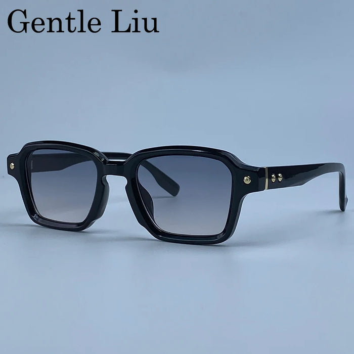 Photochromic Square Punk Sunglasses Men 2026 Luxury Brand Designer Rivet Sun Glasses Vintage Shades Male Driving Fashion Eyewear
