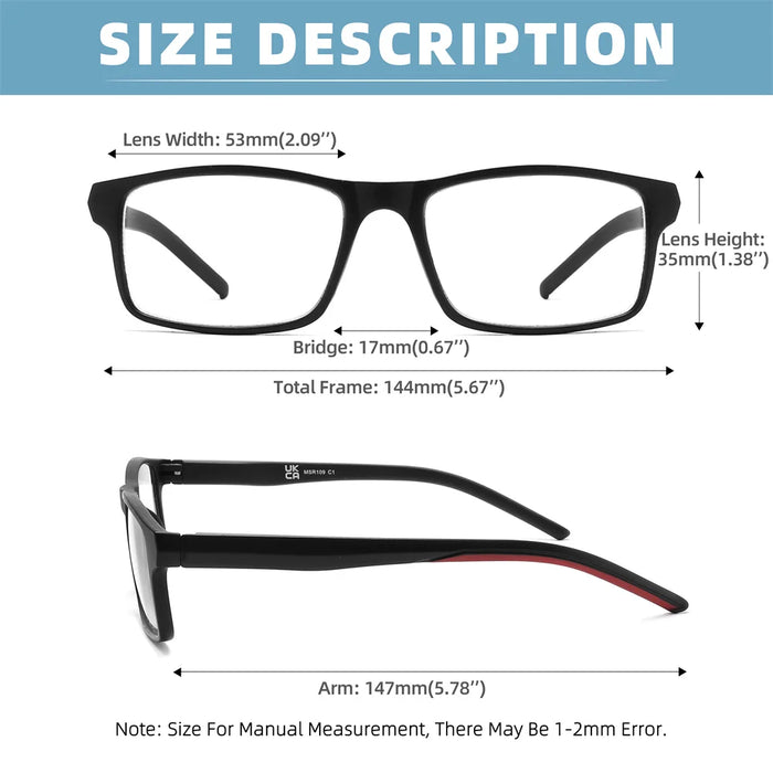 MODFANS Blue Light Reading Glasses Men Readers for Women Rectangular Anti Glare/Eye Strain Filter UV Read Eyeglasses Comfortable