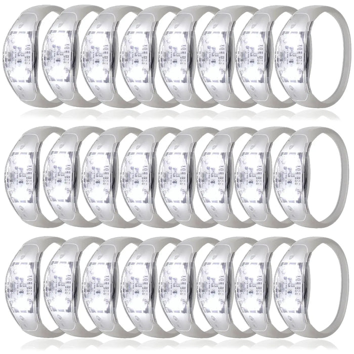 Pulseras LED que brillan de 10 a 300 piezas, pulsera luminosa que se ilumina con control de sonido para Nochevieja, conciertos con control de música