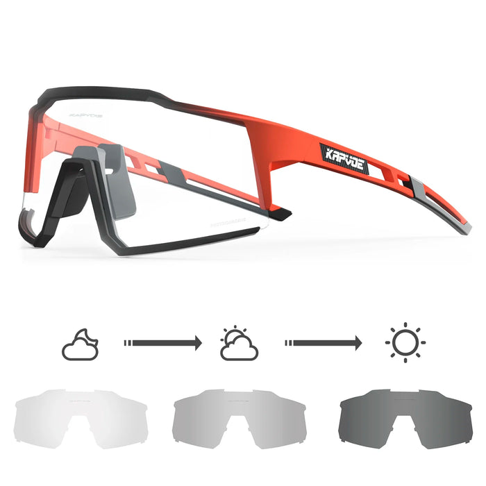 Kapvoe Photochromic Sunglasses Men Cycling Glasses UV400 MTB Clear Mountain Bike Transition Bicycle for Women Sports Eyewear