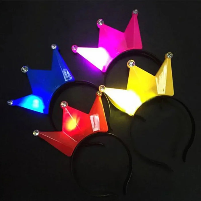 10pcs Adult Kids LED Glow Party Sequin Cat Bunny Crown Flower Headband Halo Light Up Wreath Hairband Birthday Gift Wedding