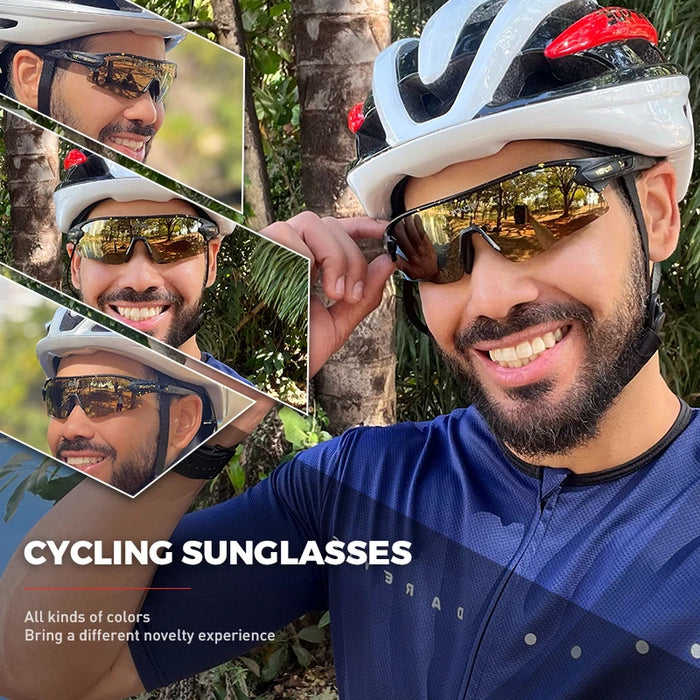 SCVCN Mountain Bicycle Glasses Sports Men's Sunglasses Photochromic Cycling Goggles MTB Road Running UV400 Protection Eyewear