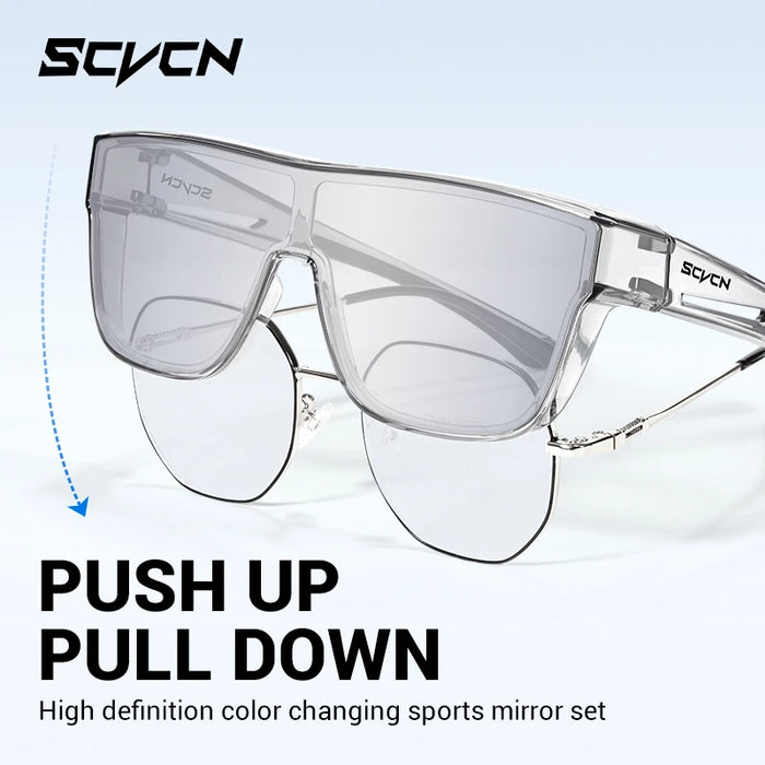 SCVCN Glasses Designed to Be Worn over Prescription Photochromic Road Bicycle Sports Outdoor Cycling Sunglasses HiKing Eyewear