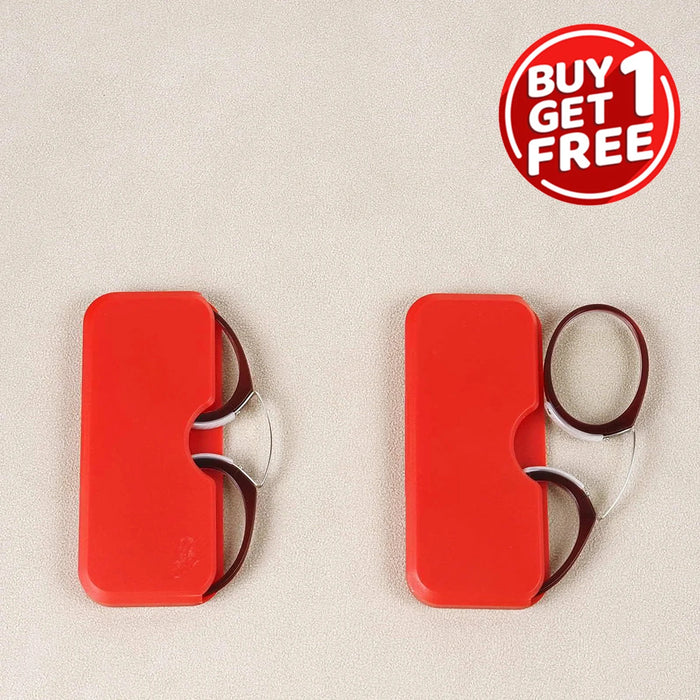 2PC Men Women Circular Nose Clip Reading Glasses Legless Ultra Thin Portable Clear Lens Durable Luxury Brand Designers Eyewear