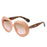 Fashion Oval Contrast Color Women Sunglasses Retro Square Clear Gradient Lens Shades UV400 Men Trending Luxury Punk Sun Glasses