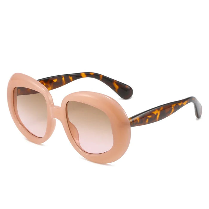 Fashion Oval Contrast Color Women Sunglasses Retro Square Clear Gradient Lens Shades UV400 Men Trending Luxury Punk Sun Glasses