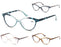 MODFANS Gafas de lectura de ojo de gato para mujer, con bisagra de resorte, ligeras, para presbicia, con dioptrías de +0.5 a +4.0