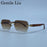 Rimless Square Men Sunglasses 2026 Luxury Polygon Photochromic Sun Glasses Male Driving Shades Punk Cut Lenses Frameless Eyewear