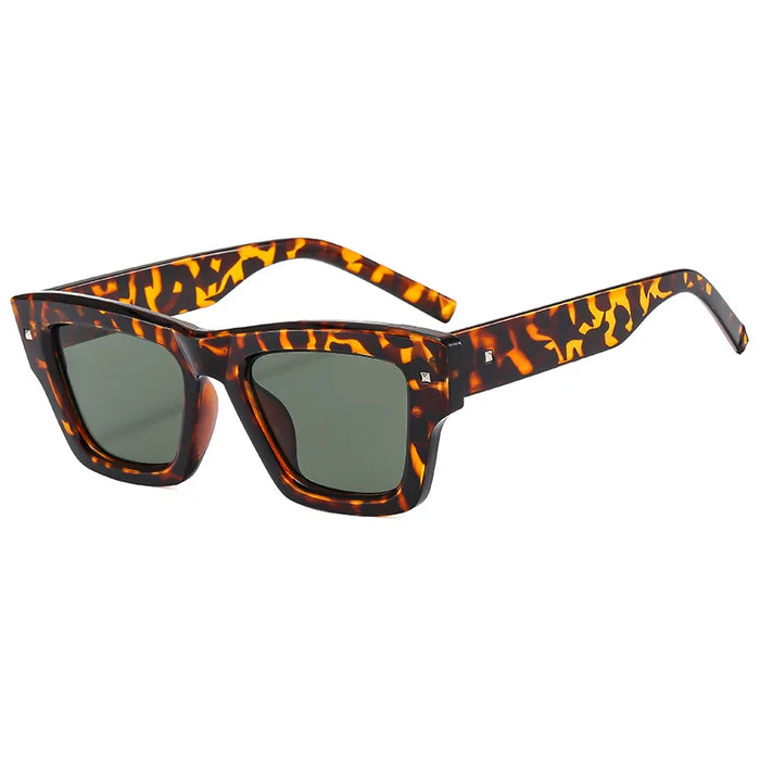 Nouvelles Lunettes de Soleil Carrées Irrégulières Homme Rétro Tendance Rivets Luxe UV400 Femme Lunettes de Soleil Bleues Marque Oculus