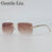 Gafas de sol de moda cuadradas sin montura estilo punk para hombre 2025 de marca de lujo con borde cortado sin marco gafas de sol para hombre con cabeza de leopardo