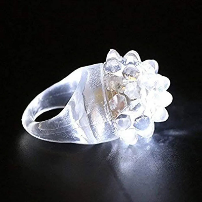 Anillo de luz LED blanca, anillos de goma suave intermitentes con baches, juguetes luminosos para fiestas rave o bodas, anillos que brillan en la oscuridad