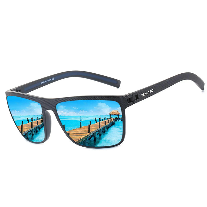Gafas de sol polarizadas ZENOTTIC para hombre, ligeras, con montura TR90, protección UV400, cuadradas, para exteriores, viajes y conducción