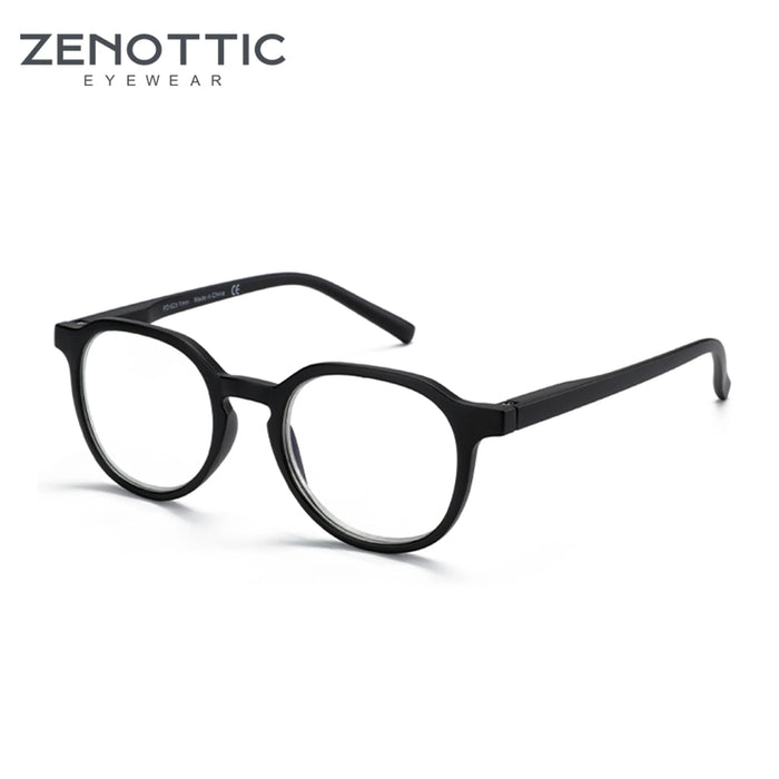 ZENOTTIC Fashion Round Prescription Glasses Men Circular Myopia Eyewear Women Hyperopia/Progressive Optical Eyeglasses