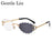 Oval Punk Rimless Change Color Sunglasses Men 2026 Luxury Brand  Photochromic Sunglass Metal Frame Cutting Lens Eyewear For Male