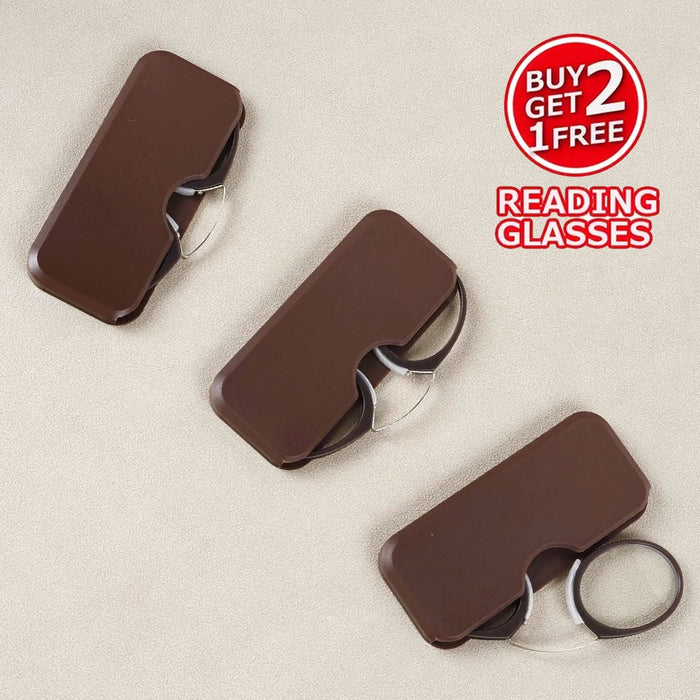 3PCS Set Men Women Round Nose Clip Reading Glasses Legless Ultra Thin Portable Clear Lens Durable Luxury Brand Designers Eyewear