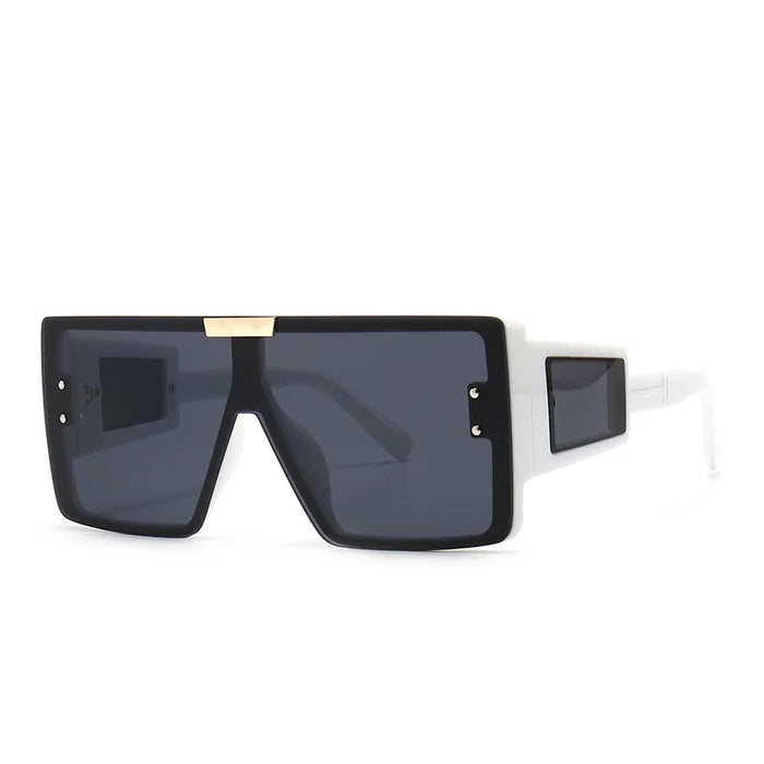 Gafas de sol con visera, máscara, para mujeres y hombres, de gran tamaño, a prueba de viento, estilo punk, montura cuadrada grande, gafas deportivas UV400 Oculos