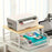 Space Saving Sturdy Hardwood Kitchen Countertop Organizer with Drawer and Wire Basket for Coffee Maker