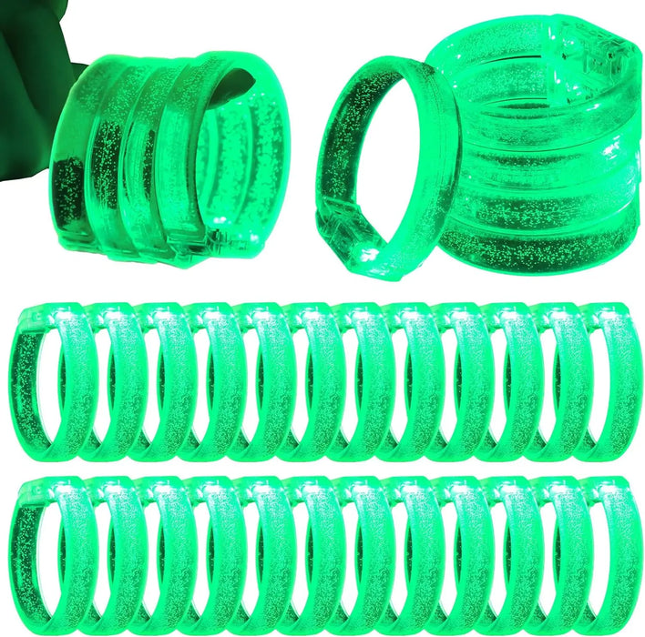 24 bracelets lumineux à LED clignotants pour poignet, bracelets phosphorescents pour fêtes, mariages et carnavals