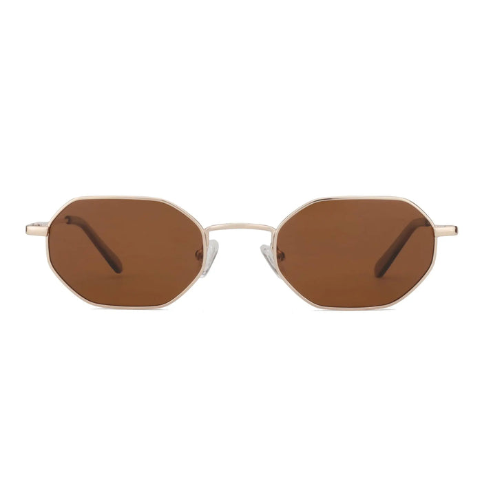 ZENOTTIC Retro Small Polygon Polarized Sunglasses Women Metal UV400 Sun Glasses Men Anti-Glare UV400 Goggles Driving Eyewear