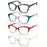 MODFANS Gradient Cat-Eye Polygonal Blue Light-Blocking Reading Glasses, Geometrically Cut Clear PC, for Women, +0.5 to +4.0.