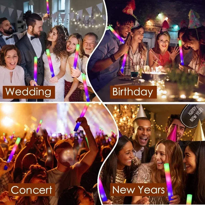 40 varitas de espuma LED luminosas, varitas luminosas de esponja, luz nocturna, suministros para fiestas de brillo para bodas, cumpleaños, raves, conciertos