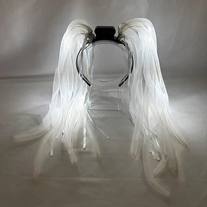 Funny LED Light Up Flashing Party Noodle Bridal Headband LED Glasses Girls Noodle Hair Bachelorette Party Rave Costume Dress Up